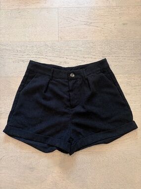 SHEIN Black High Waist Corduroy Shorts